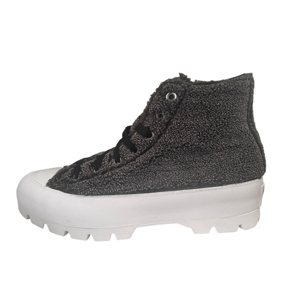 Converse All Star High Top Sherpa Platform Lugged Cozy Women’s Gray Size 8 - Picture 2 of 8